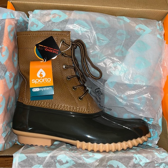 Sporto Dakota Waterproof Duck Boots Brown Women’s Size 10 - Picture 2 of 6